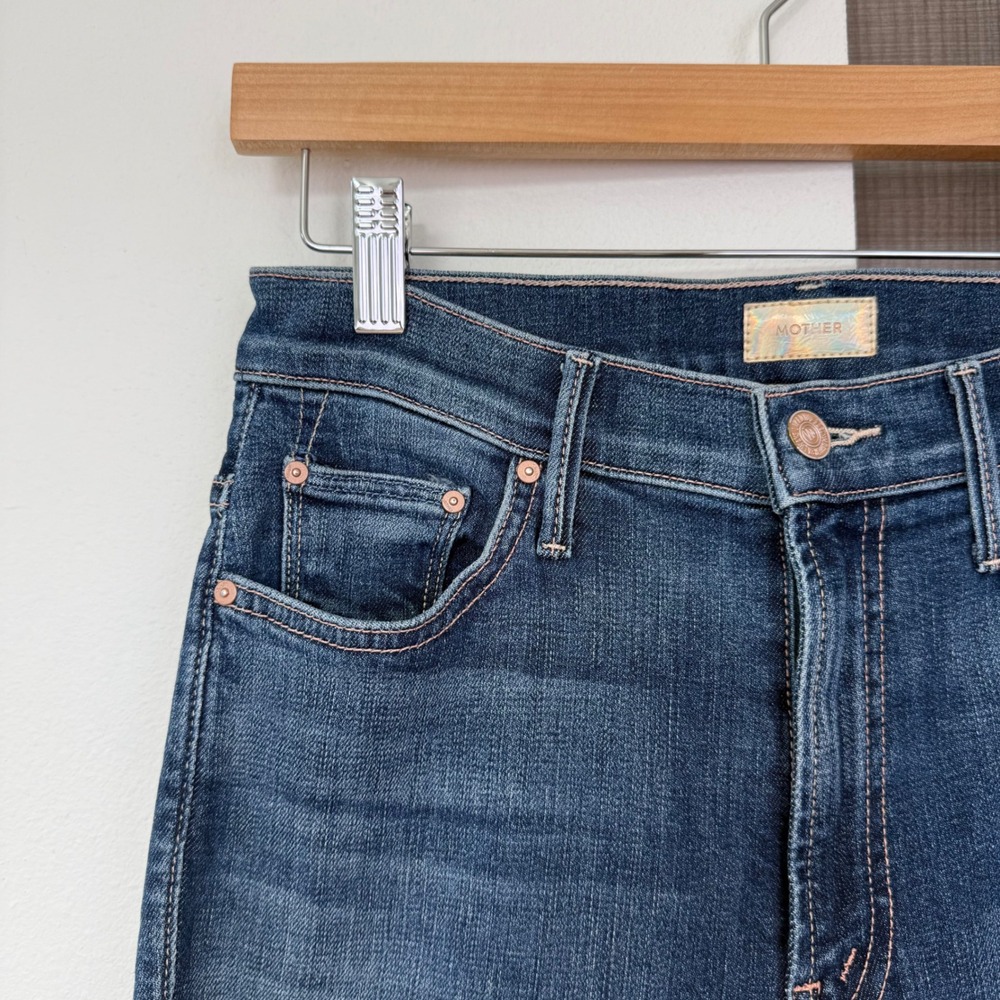 MOTHER The Insider Crop Step Fray Jeans in Girl Crush Cropped Size 27 - Picture 5 of 14